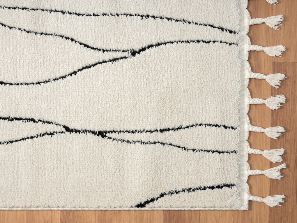 Behúň Moroccan Serenity CA40082 weiß, 80x250, čiernobiela, obývacia izba, My Flair