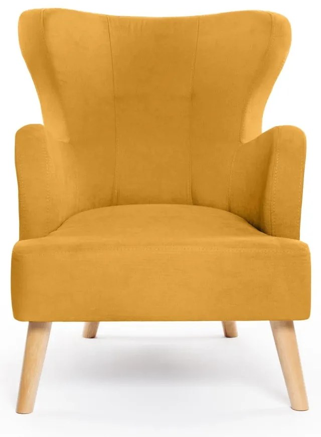 Kreslo ušiak v horčicovej farbe Noemye – Bonami Selection