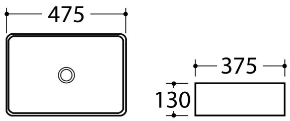 Sapho - Umývadlo na dosku DALMA 47,5x37,5 cm keramika/grigio