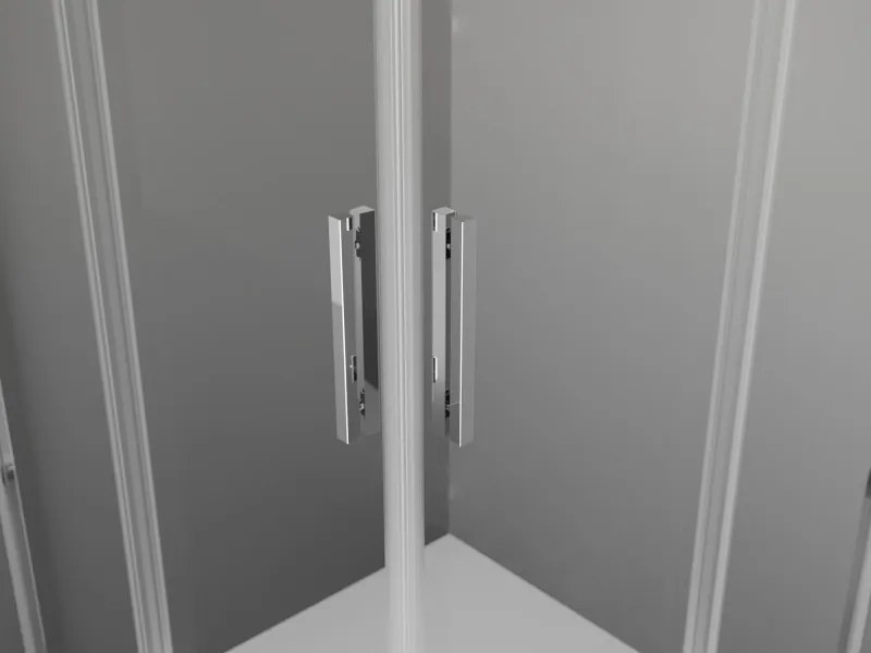 Mexen Exo-S Duo štvorcový sprchovací kút s posuvnými dverami 100 x 100 cm, transparentný, chróm - 8111-100-100-01-00