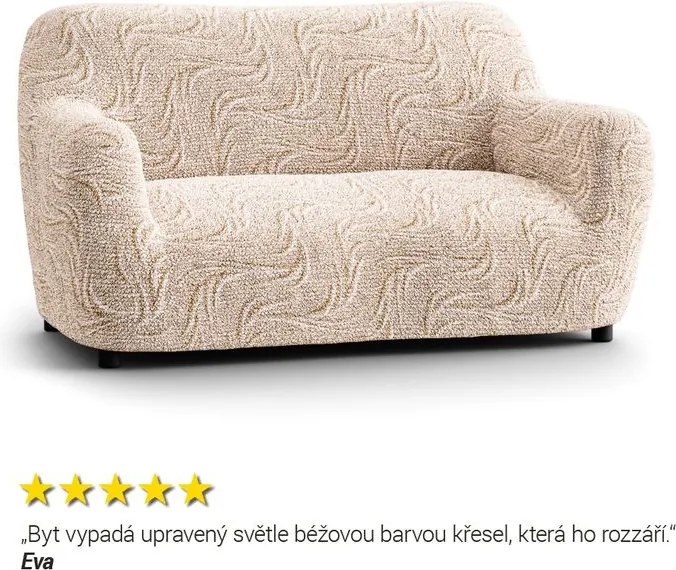 Bielastické poťahy BRILLANTE béžové kreslo (š. 60 - 110 cm)