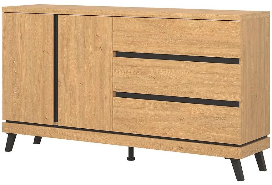 Komoda Ate At03 Dub/Čierna