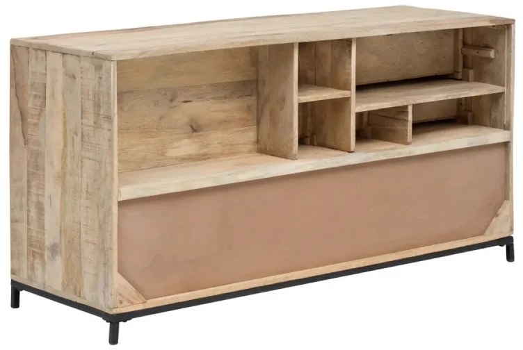 furniture-nabytek.cz - Masívna skrinka pod umývadlo Laos z mangoového dreva, lakovaná, prírodná farba – 146×50×76 cm