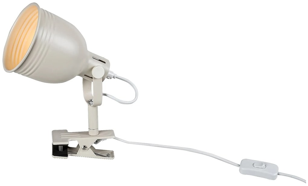 RABALUX Priemyselná stolová lampa s klipom FLINT, 1xE14, 25W, béžová