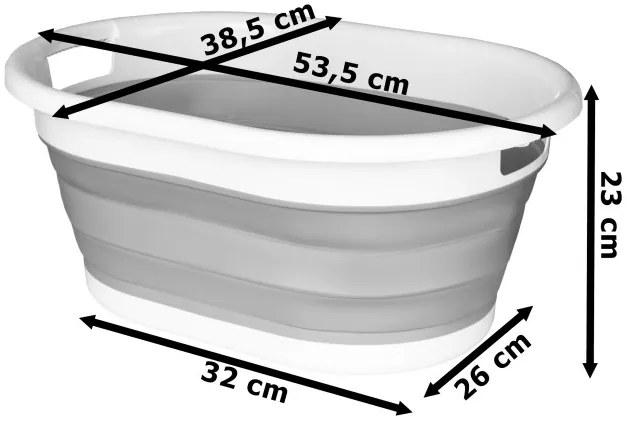 Kôš na bielizeň AIDA COMPACT sivý / biely 25 l