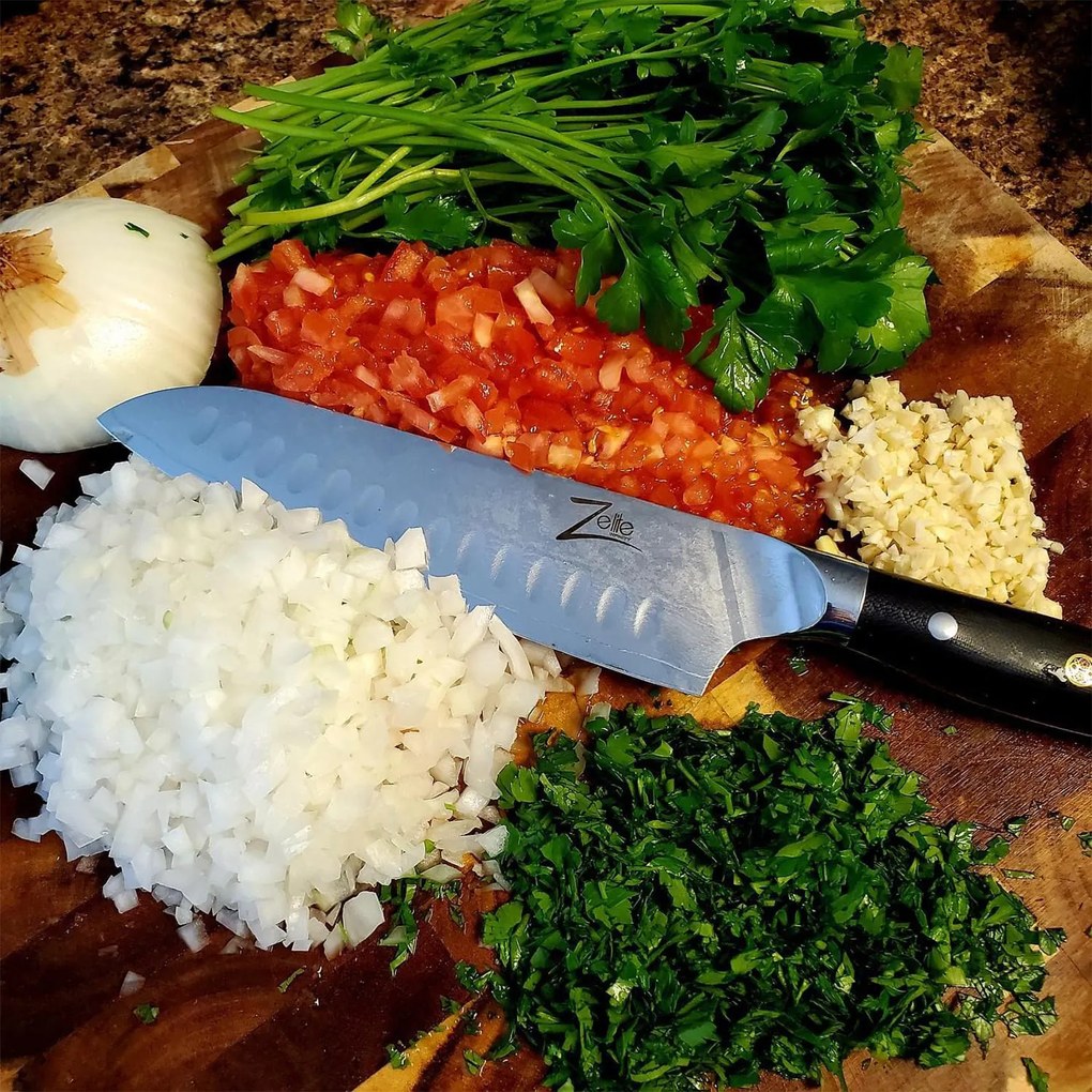 Zelite Infinity by Klarstein Alpha-Royal Japanese Series, 7" nôž santoku, damašková oceľ