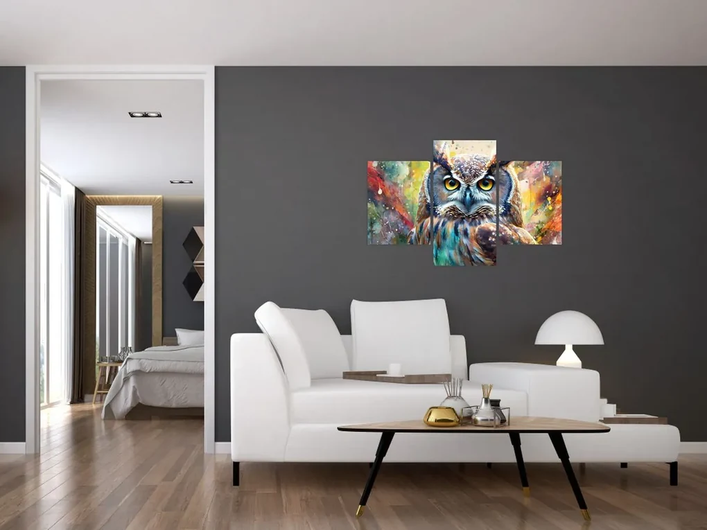 Obraz - Maľba sovy (90x60 cm)