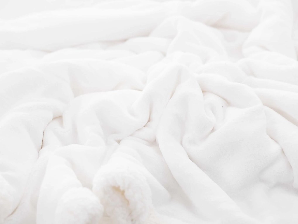 Baránková deka mikroplyš 220 × 200 cm – Laura biela