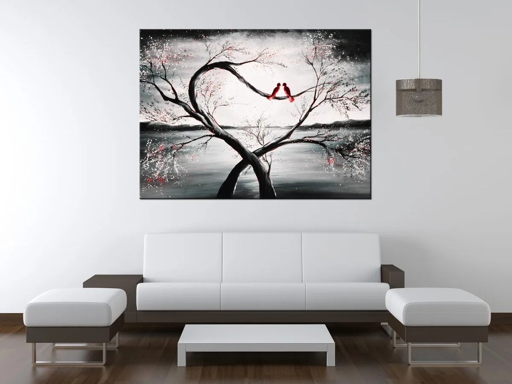 Gario Ručne maľovaný obraz Vtáčia láska Veľkosť: 120 x 80 cm