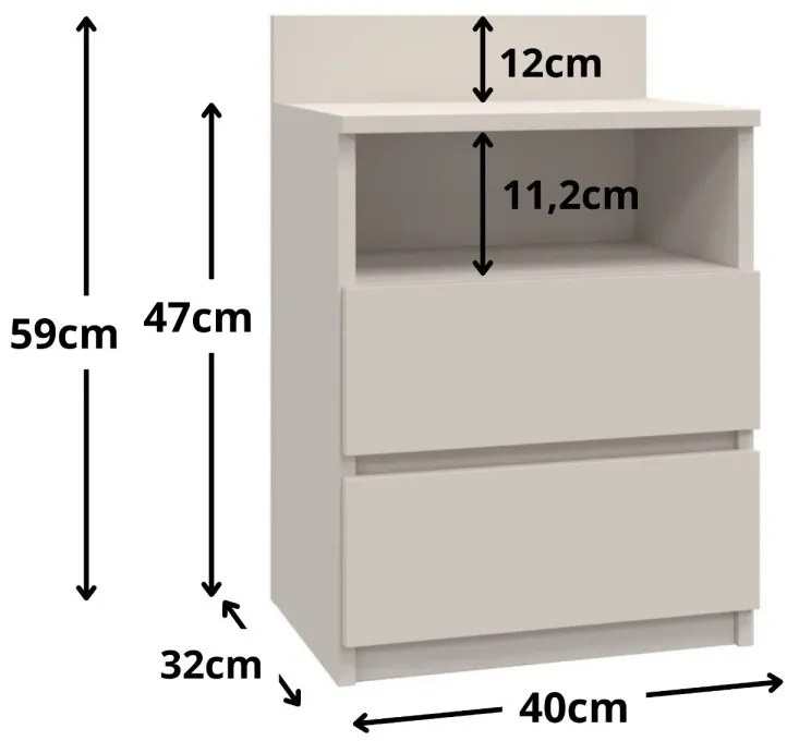 Nočný stolík MALWA M1 kašmír