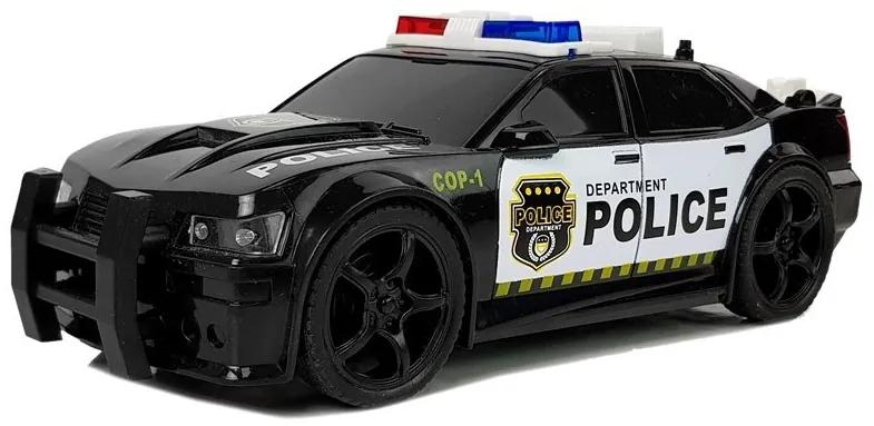 LEAN TOYS Policajné auto + Zvukové a Svetelné efekty, čierne