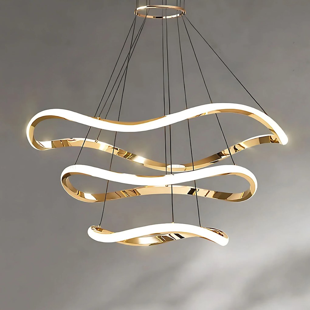 Toolight Toolight, stropné svietidlo 80cm, 24W, 3000K, LHJ018-CP3, zlatá, OSW-50008