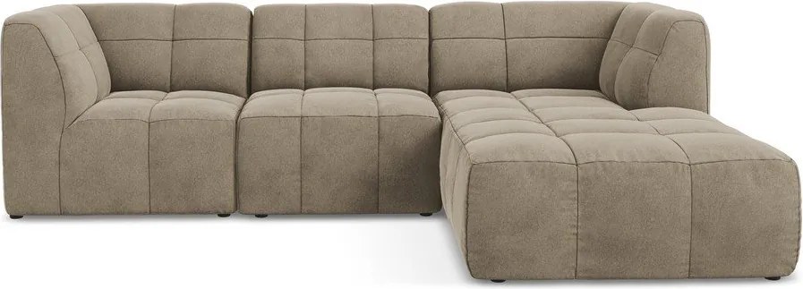 Hnedá zamatová rohová pohovka (pravý roh/s leňoškou) Aloha – Makamii