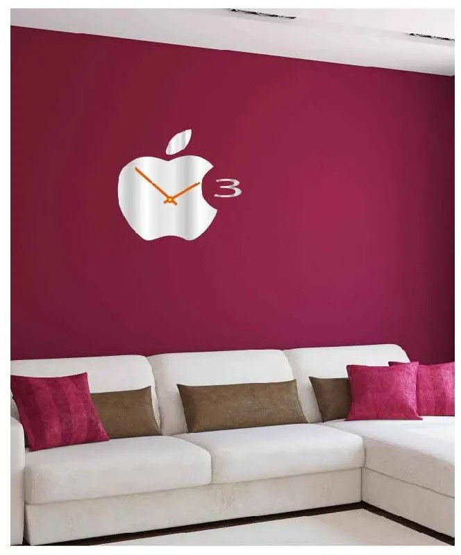 Nástenné hodiny plastové do kuchyne APPLE, 35x35 cm l 3D hodiny X0021-HEU-