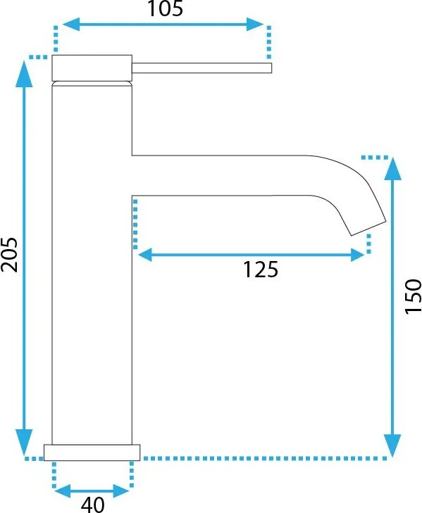 Rea Clif, umývadlová batéria h-205, čierna matná, REA-B5321