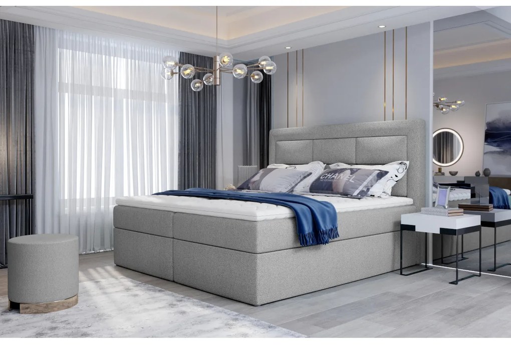 Čalúnená posteľ boxspring SAVOY, 140x200, mat velvet 63