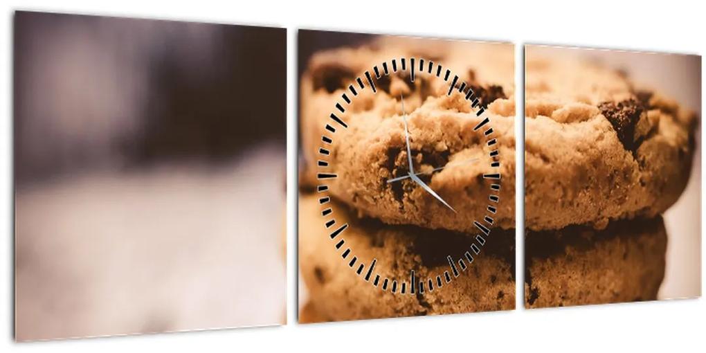Obraz cookies sušienok (s hodinami) (90x30 cm)