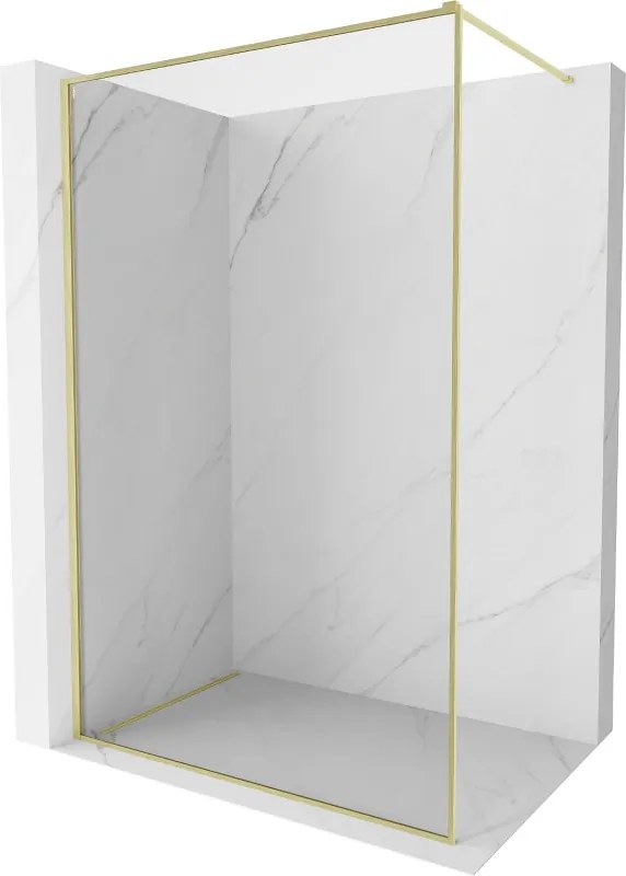 Mexen, Mexen Kioto-XF sprchová stena s rámom 80 x 202 cm, priehľadná 10 mm, brúsené zlato - 800-080-104-55-00-X