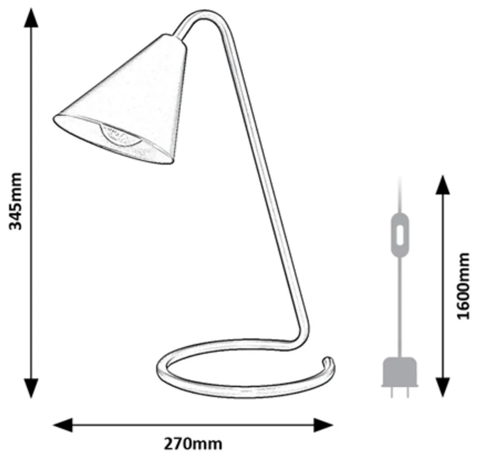 RABALUX Moderná stolová lampa MONTY, 1xE14, 40W, čierna