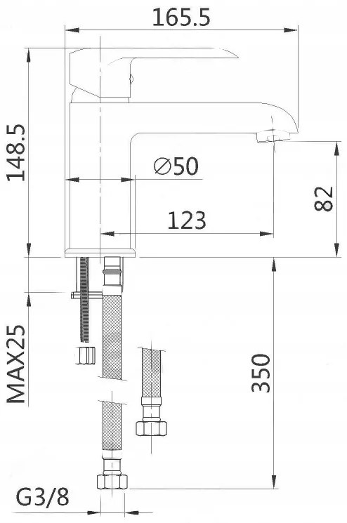 Invena Siros, umývadlová batéria, čierna matná, BU-90-004-A