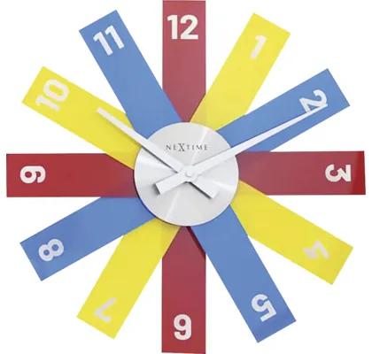 Nástenné hodiny NeXtime Plexi Ø40 cm farebné