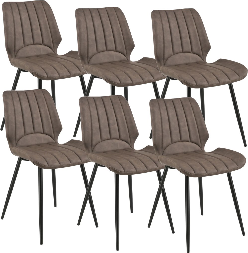 [en.casa] Jedálenská stolička 6 x AACM-9033 - koženka