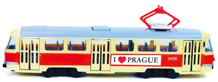 Rappa Tramvaj, ktorá hlási zastávky česky PRAGUE, 28 cm