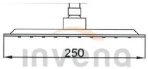 Invena Svart, SLIM dažďová hlavová sprchová hlavica 25 x 25 cm, INV-SC-D1-076-S