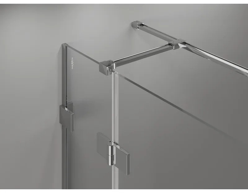 Mexen Lunar T, výklopný sprchový kút pravý 120 x 120 cm, 8mm číre sklo, chrómový profil, 834T-120-120-01-00-P