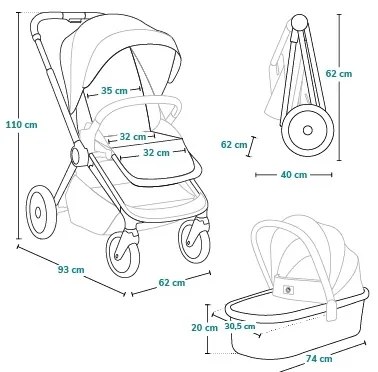 Lionelo - Kombinovaný kočík 2v1 MIKA PLUS Beige Sand