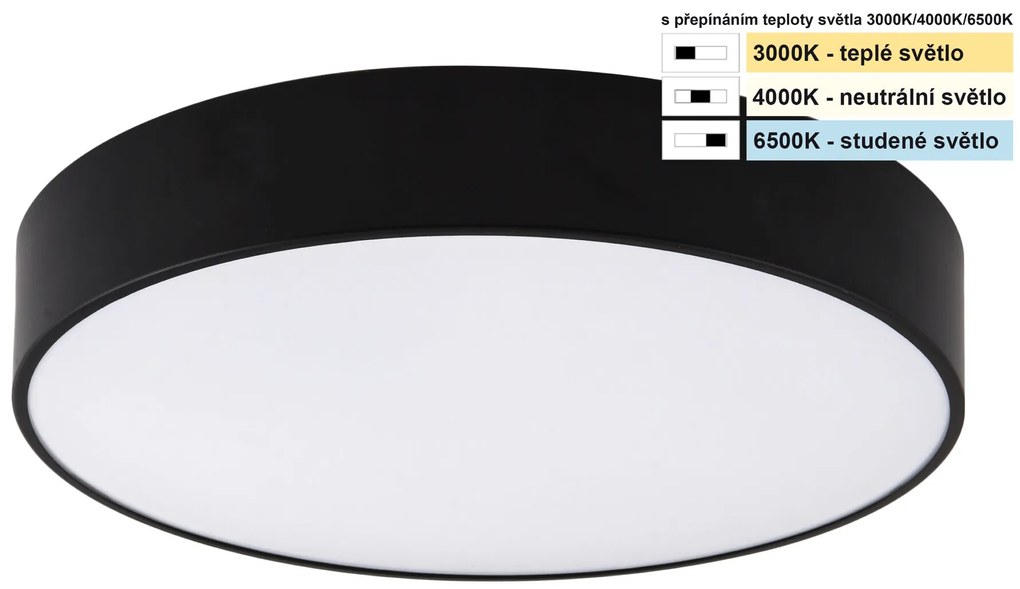 TOP LIGHT Svetlo stropné Petal 40C CCT, Čierna