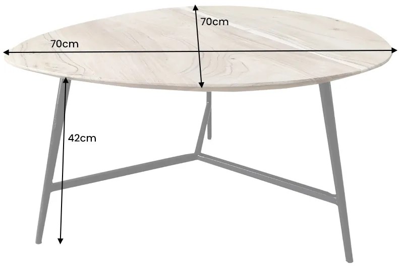 Dizajnový konferenčný stolík Machiko 70 cm akácia