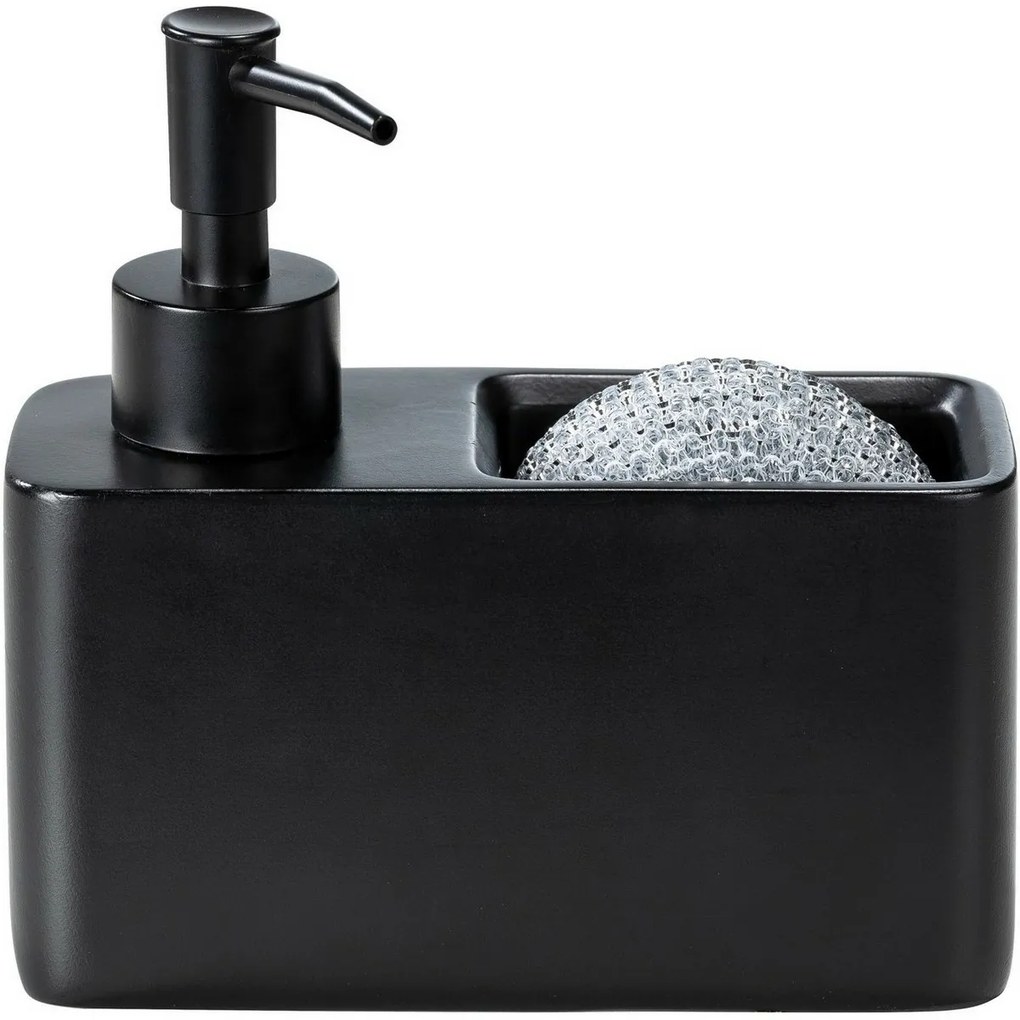 Wenko Dávkovač saponátu s miestom na hubku Resa, čierna