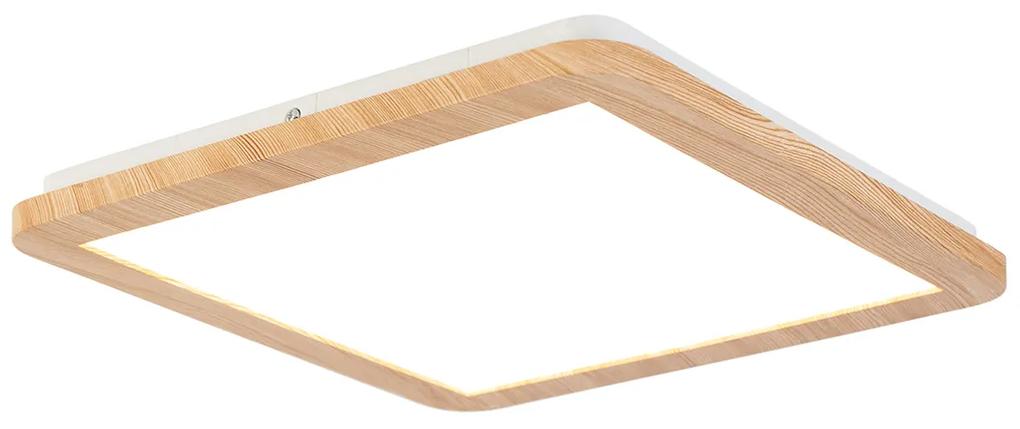 Stropné svietidlo natural 30 cm štvorcové vrátane LED 3-stupňovo stmievateľné - Linda