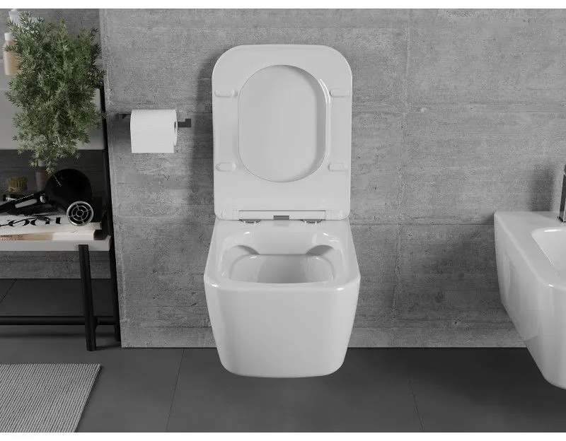 Mexen MARGO, závesné wc s pomaly padajúcim WC sedátkom, 51 x 35 cm, biela, 30420900
