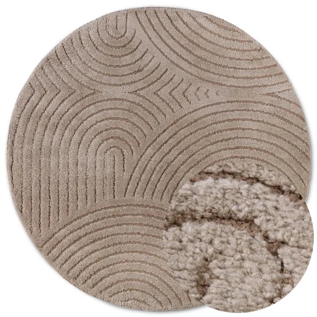 Koberec Elle Decoration New York Panglao taupe kruh