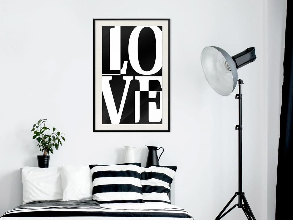 Artgeist Plagát - Black and White Love [Poster] Veľkosť: 20x30, Verzia: Čierny rám s passe-partout