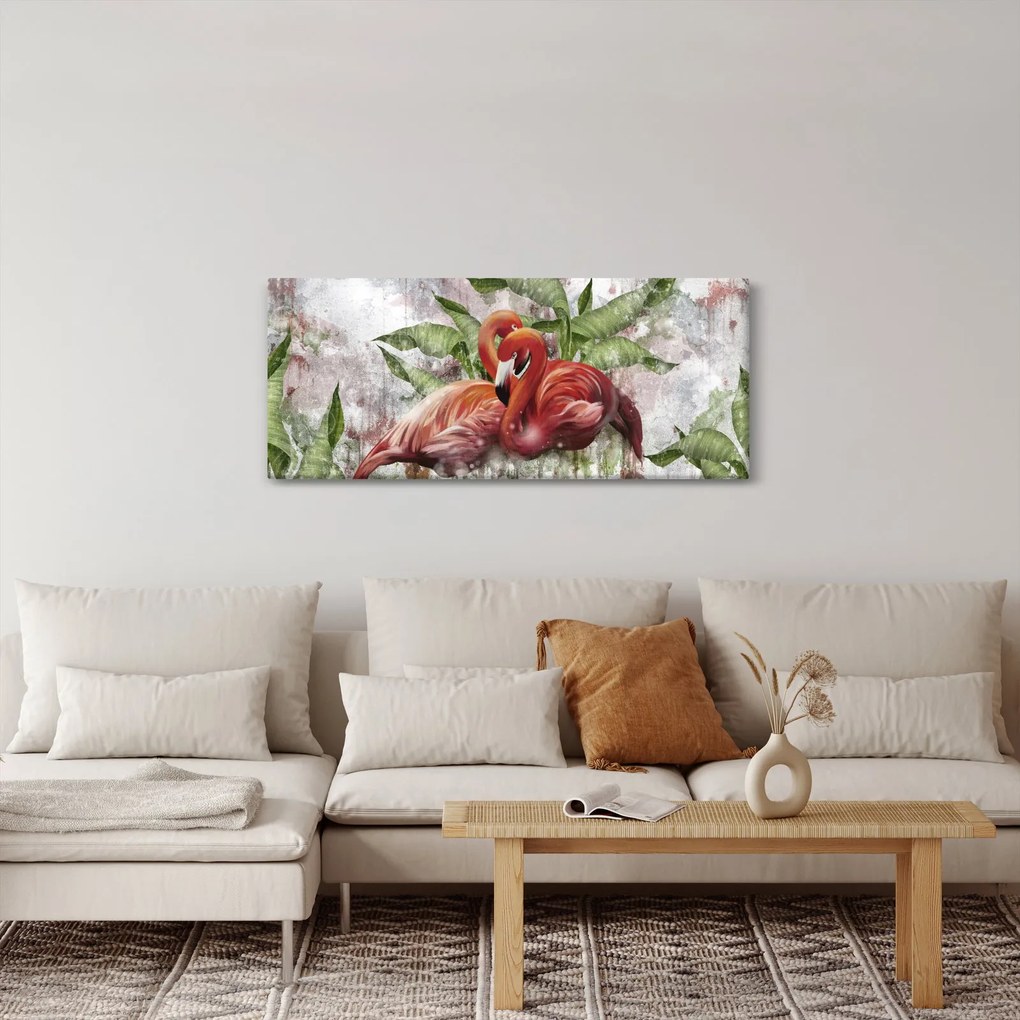 Obraz - Plameniaky (120x50 cm)