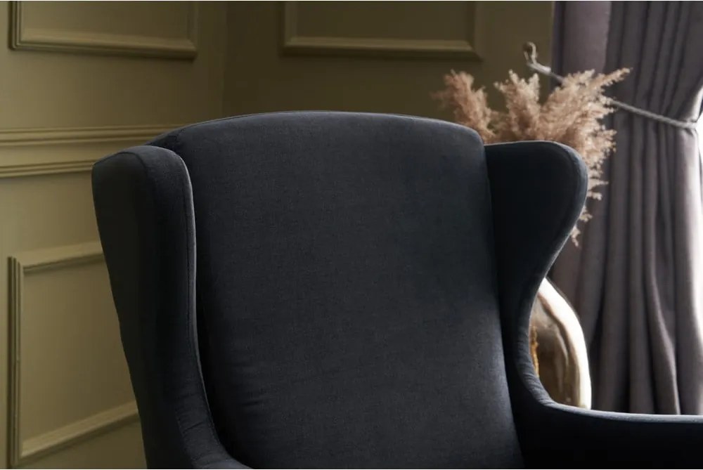 Tmavosivé kreslo ušiak Lola Brejer – Artie