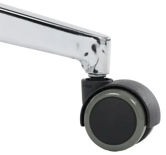 Židle kancelářská, šedá ekokůže, kříž kov chromový, houpací mechanismus, čalouněné područky