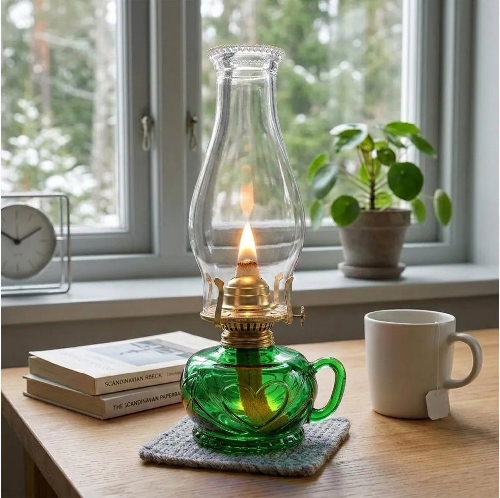 Brilagi - Petrolejová lampa MERLIN zelená