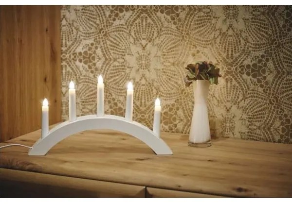 Vianočný svietnik 5xE10/15W/230V biela