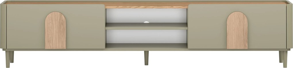TV stolík Amilio 220 cm na nožičkách - eukalyptus / dub baltic dune / dub prírodný