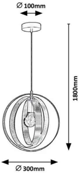 Rabalux - Luster na lanku 1xE27/60W/230V