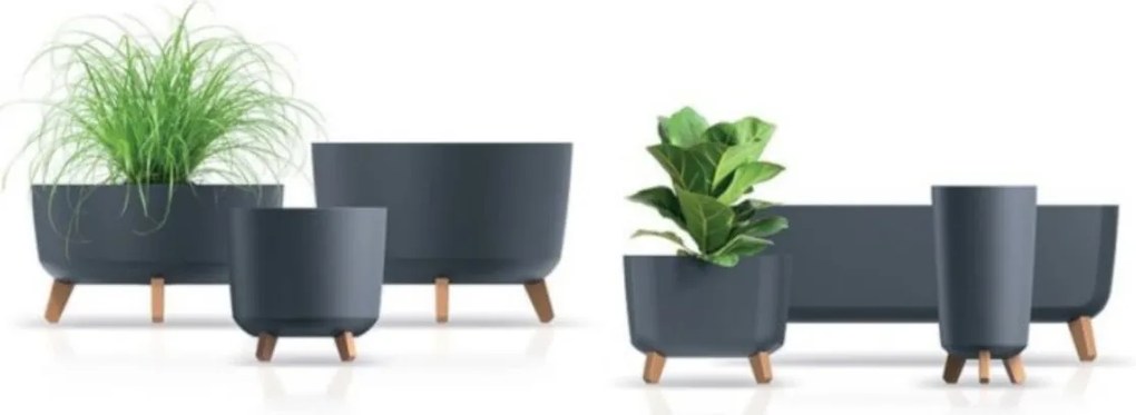 PROSPERPLAST Kvetináč GRACIA TUBUS 29,8 cm antracit Veľkosť: M