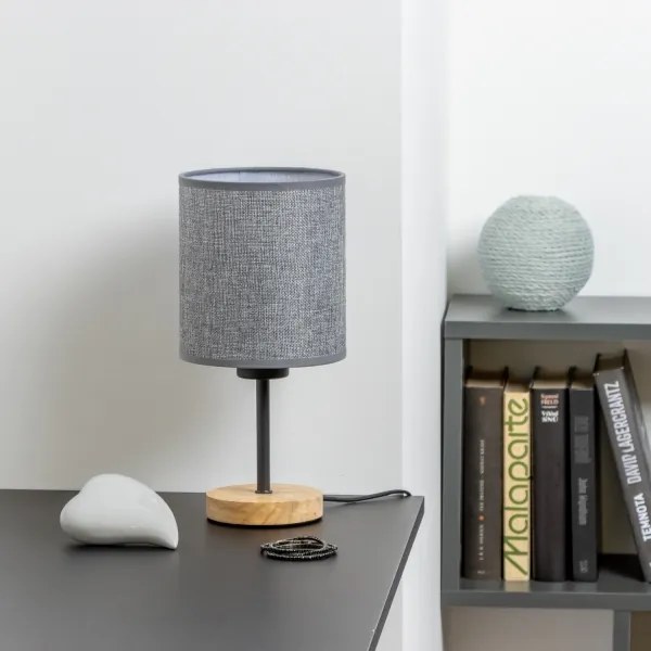 Brilagi - Stolná lampa NUBILA WOOD 1xE27/25W/230V dub/šedá