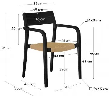 BETTER BLACK záhradná stolička Čierna