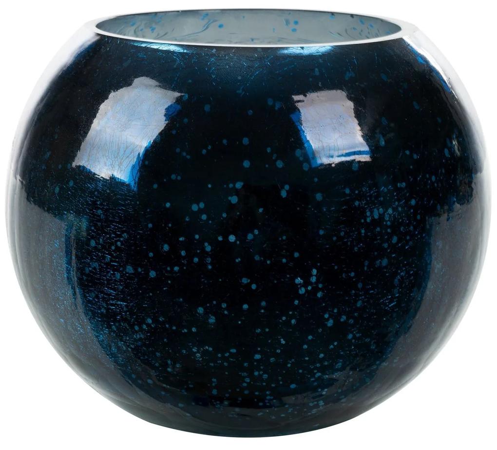 Dekoratívna sklenená nádoba VERRE 15x11 cm tmavomodrá