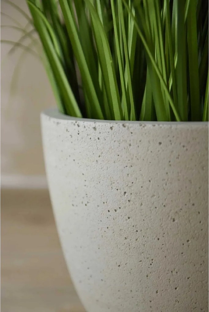 Kónický kvetináč VIRINGO, sklolaminát, výška 29 cm, béžový