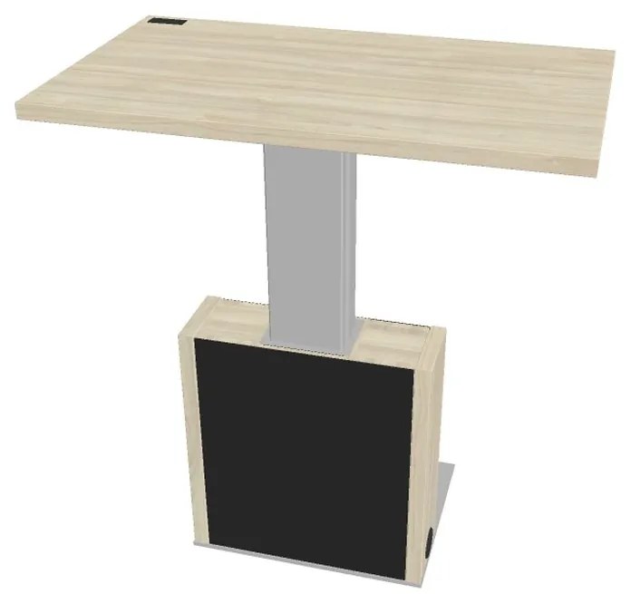 Výškovo nastaviteľný rokovací stôl Verno+ S 120 x 70 cm, agát / čierna